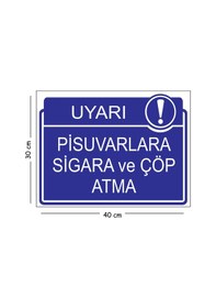 Resim Metal Pisuvarlara Sigara Ve Çöp Atma 30x40 Cm A3 Uyarı İş Güvenliği Levhası 