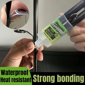 Resim DOEYVOSE Şeffaf Epoksi Reçine Mastik, Isıya Dayanıklı, Güçlü Yapıştırıcı Bağlantı, Çubukların Yaşlanma Karşısında Dirençli Onarımı İçin Balık Olta Makinesi, Tekne, Oltalama Malzemesi, Kompozit, Metal, Plastik, Cam ve Porselen - 25ml/0.88oz Uygulayıcı Ucu Dahil, Av Ekipmanları Çubuğun Tamiri & DIY El Sanatları İçin Ideal, Şeffaf Epoksi Reçine Sağlam Tutuş için, Çubuklar vb. Ürünlerde Kalıcı Sabitleme 