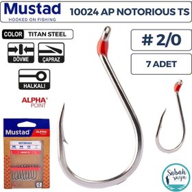 Resim Mustad 10024 Ap Notorious Delikli Olta İğnesi Ts 2/0 7 Adet 