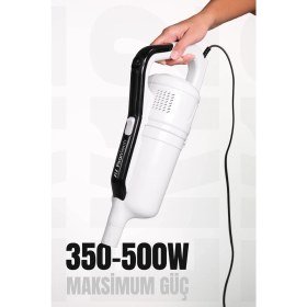 Resim Pirantech EK012 Beyaz Torbasız Dikey Elektrikli Süpürge 500 Watt Güçlü Emiş Teknolojisi ile 
