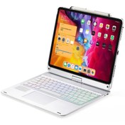 Resim Ipad Pro 12.9 (2018) Kılıf Magic Dönen Klavyeli Tablet Kılıf - Gümüş 