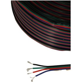 Resim 4 Pin Jst Elektrik Kablosu 4'lü Rgb Şerit Led Kablo 3x0,22mm Kalaylı %100 Bakır Kordon Kablo 100m 