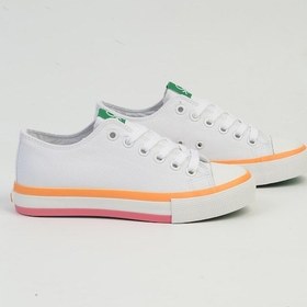 Resim Benetton İthal Beyaz Turuncu Kadın Spor Ayakkabı Bnı-10031 001 | Orjinal 