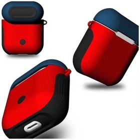Resim Apple AirPods Uyumlu Kılıf Zore Shockproof Silikon Kırmızı-mavi 
