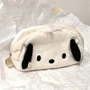 Resim For Cinnamoroll Büyük Kapasiteli Peluş Kalem Kutusu Fermuarlı, Altın Metal Halka ve Beyaz Top Süsü, Yumuşak Sahte Kürk Kalem Tutucu, Okul veya Ofis için Sevimli Kırtasiye Düzenleyici, Kalem Poşeti 