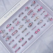 Resim 6/10 adet Y2K Hızlı Moda Yay Kalp Yüzük Seti, Pembe Rhinestone Ayarlanabilir Kişilik Yüzükler Günlük Giyim ve Buluşma Aksesuarları için, Zarif Stil, Çinko Alaşımlı Rhinestone İnci İle, Tüm Mevsimlik Takı Hediye Seti (Kutu Dahil Değil) 