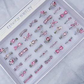 Resim 6/10 adet Y2K Hızlı Moda Yay Kalp Yüzük Seti, Pembe Rhinestone Ayarlanabilir Kişilik Yüzükler Günlük Giyim ve Buluşma Aksesuarları için, Zarif Stil, Çinko Alaşımlı Rhinestone İnci İle, Tüm Mevsimlik Takı Hediye Seti (Kutu Dahil Değil) 
