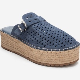 Resim Luvishoes Louıs Kot Mavi Süet Hakiki Deri Burnu Kapalı Hasır Dolgu Taban Terlik Mavi 