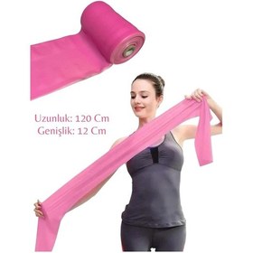 Resim Remege Pembe Pilates Bandı Jimnastik Pilates Lastiği 120 x 12 CM Pembe 