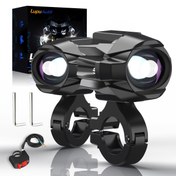 Resim LUPUAUTO Evrensel Beyaz Sarı Çift Renkli Motosiklet Far Seti, LED Projektör, Yüksek / Alçak Ayna Sis Farı, Mini Far, 12V 24V, Alüminyum Malzeme, 3000 Lümen'den Fazla, Motosiklet, Araba, Kamyon, SUV, UTV için, Bataryasız 