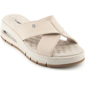 Resim Muya Kihi Anatomik Air Max Tabanlı Topuk Dikeni Kadın Terlik Krem 