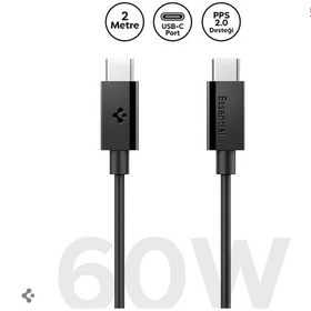 Resim Spigen Essential 2m Usb-c To Usb-c 60w Kablo Aca08720 Siyah 