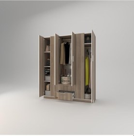 Resim Kenzlife gardırop 6 kapılı çekmeceli begonvil150 crd kapaklı gardolap dolap 