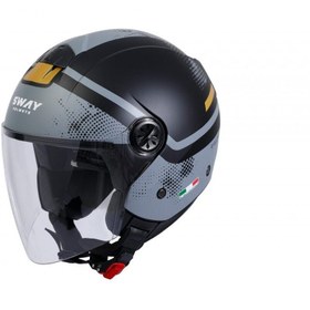 Resim Motospartan Sway Sw715 Yarım Yazlık Kask Gemını Siyah Sarı 