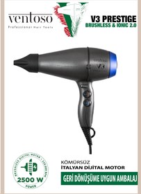 Resim Ventoso V3 Prestige Brushless & Ionic 2.0 2500w Profesyonel Fön Makinesi Altaıc Blue 