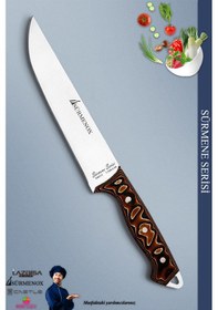 Resim Sürmene Serisi Mutfak Bıçak Et Ekmek Sebze Salata Bıçağı Kahverengi No:3 Mft-207 Kahverengi 