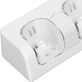 Resim Çift Şarj İstasyonu Yuvası, Hafif Kararlı Aşınmaya Dayanıklı Dayanıklı Taşınabilir Wii Oyun Uzaktan Kumandası için Güç Kablolu Çift Şarj İstasyonu(Beyaz) 