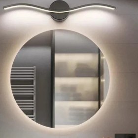 Resim Artı Aydınlatma Siyah Banyo Ayna Tablo Apliği Beyaz Ledli Aplik 