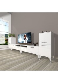 Resim Decoraktiv Eko 9220 Slm Silver Tv Ünitesi Tv Sehpası Beyaz 