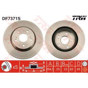 Resim TRW DF7371S Fren Diski Ön Grand Vitara 05- Havalı 294Mm 