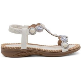 Resim Pepita 306 Anatomic Taban Taşlı Rahat Garantili Kadın Sandalet Beyaz 