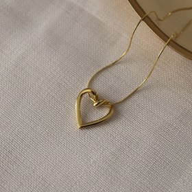 Resim 14 AYAR ALTIN KAPLAMA AŞK DÜĞÜMLÜ KALP KOLYE - AYICIK KUTUSU (600 TL) / GÜMÜŞ KAPLAMA 