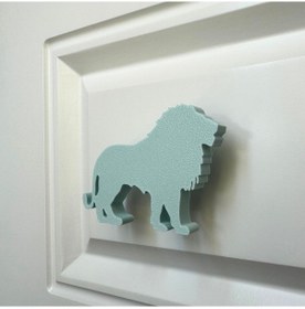 Resim Pomerol Mavi Aslan Dolap Kulpu - Çocuk Odası, Mutfak Ve Banyo İçin Eğlenceli Ve Dayanıklı Mobilya Kulp 