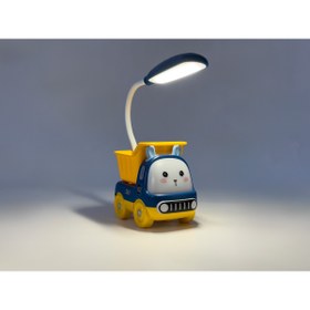 Resim bakgelal Çocuk Odası Sevimli Kamyon Masa Lambası, USB Şarjlı Okuma Işığı, Hayvan Figürlü Dekoratif Kamyon 
