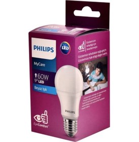 Resim Philips Led 8-60W Ampul 6500K Beyaz Işık 