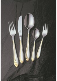 Resim Sonja Parlak Altın Solingen 96 Parça Çatal Kaşık Bıçak Seti 