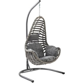 Resim Capri Swing Milas Tekli Rattan Bahçe Salıncağı | Balkon Salıncağı - Gri 