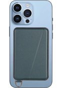 Resim Goldenqian Yenı Deri Kartvizitlik Profesyonel Kredi Kartı Kılıfı Güçlü Manyetik Telefon Braketi İphone 12 13 14 15 Mıknatıs Standı Green Green 