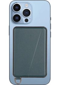 Resim Goldenqian Yenı Deri Kartvizitlik Profesyonel Kredi Kartı Kılıfı Güçlü Manyetik Telefon Braketi İphone 12 13 14 15 Mıknatıs Standı Green Green 
