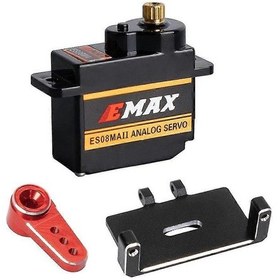 Resim Es08maii Servo Montajlı Ve Servo Kolu İle Eksenel Scx24 1/24 Rc Paletli Araç Yükseltmeleri Kırmızı 