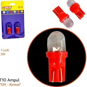 Resim Carub 12V T10 Ampul Led Kırmızı Br0400108 