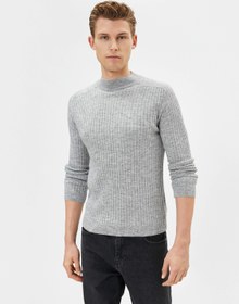 Resim Yarım Balıkçı Yaka Kazak Slim Fit Triko Uzun Kollu 
