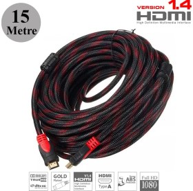 Resim BK Teknoloji Yüksek Kalite Full Hd 3D Örgülü HDMI Kablo - 15 Metre 