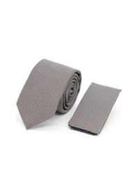 Resim İmza Gri Desenli 6 Cm Kravat Gri 