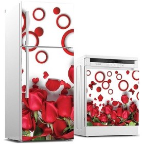 Resim Buzdolabı Ve Bulaşık Makinası Beyaz Eşya Sticker Kaplama Kırmızı (508104500) 