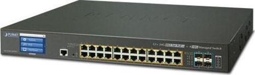 Resim L2+ Yönetilebilir Switch (L2+ Managed Switch)&lt;br&gt;24-Port 10/100/1000T IEEE 802.3at/af PoE+ Inj Planet