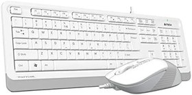 Resim A4Tech F1010 Q USB Türkçe FN-Multimedya Klavye+Optik 1600DPI Beyaz Mouse Set 