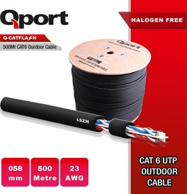 Resim CAT6 Utp 23AWG 500m Outdoor Makaralı LSZH Kablo Q-CATFLASH Qport