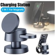Resim Tongdashop Magnetic Kablosuz Şarj İstasyonu Led Gece Lambası 15w Hızlı Şarj iOs Watch Uyumlu İphone 