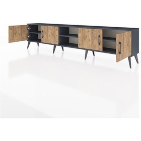 Resim Arges Tv Ünitesi 3 Raflı 4 Kapaklı 220x30x51 Antrasit-çam/antrasit Atlas Çam/antrasıt - Antrasıt 