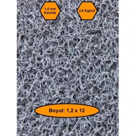 Resim NetBazaars Gri Kıvırcık Plastik Paspas, Dış Mekan Için Paspas, 1,2X12 