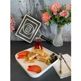 Resim Taşhan Ocak Üstü Tost Makinesi Siyah 1000 W Çift Taraflı Granit Plaka ile Pratik Kullanım 