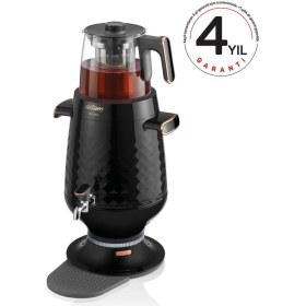 Resim Arzum Ehlikeyf Semaver 3,5 Litre Siyah Plastik Gövde Cam Demlik Hızlı Demleme ve Enerji Tasarrufu 