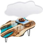 Resim Büyük Reçine Masa Kalıp Seti 60,96 cm Silikon Tepsi Kalıpları Epoksi Reçine için Şarküteri Tahtası, Nehir Masası, Kahve Masası, Modern Yatak Başı Masası, DIY Kesme Tahtası, Ev Sanat Dekorasyonu 