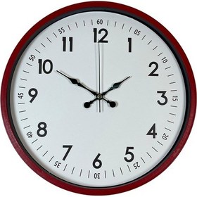Resim 36 Cm Kırmızı Dekoratif Duvar Saati Beyaz - Kırmızı 