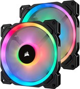 Resim Corsair LL140 Dual Light Loop RGB Led 140 mm Fan (2'li Set) 